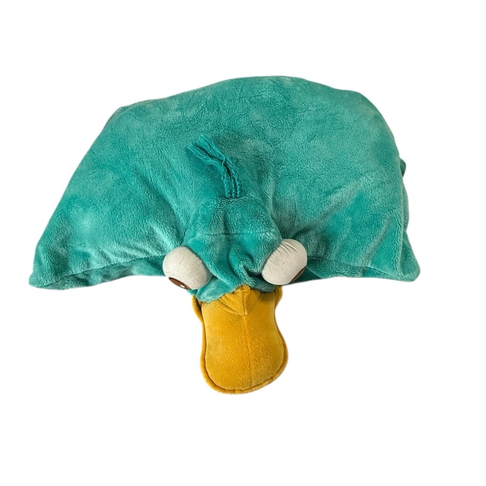 Disney Parks Phineas and Ferb Perry the Platypus Plush Pillow‎ Pet Teal 19 inch